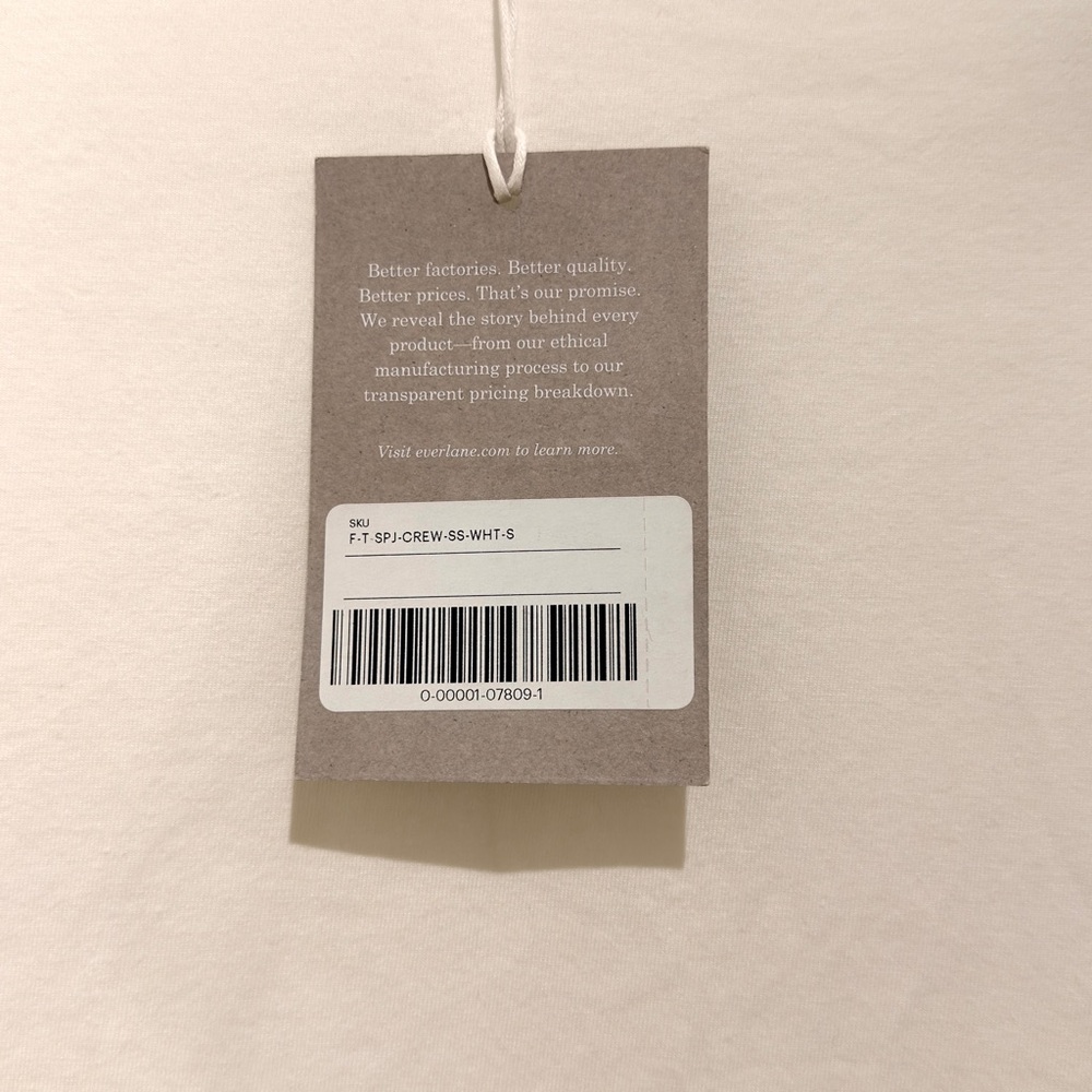 NWT Everlane Supima Form Crew Neck Tee White Size S - Picture 8 of 9